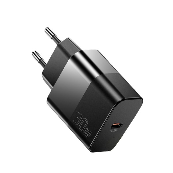 Фото - Сетевое зарядное устройство Essager 30w EU Single type-c QC PD + 60w c-c cable Black (E30JSB1-SYTT1-T)
