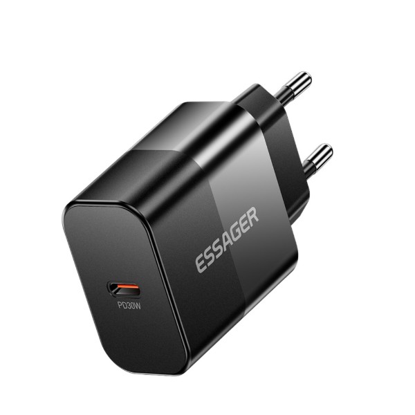 Фото - Сетевое зарядное устройство Essager 30w EU Single type-c QC PD + 60w c-c cable Black (E30JSB1-SYTT1-T)
