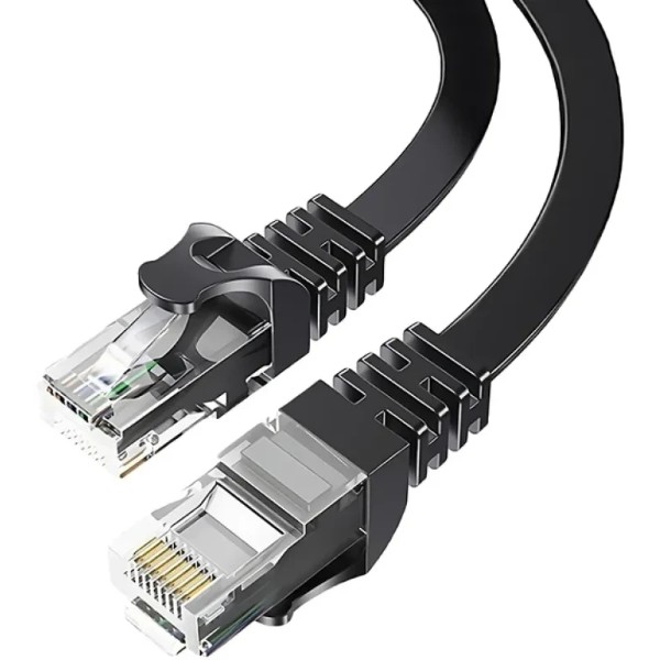 Фото - Кабель патч-корд Essager TopSpeed Cable Ethernet Cat 6 RJ45 UTP 15 м Black (EXCWXY-JSE01)