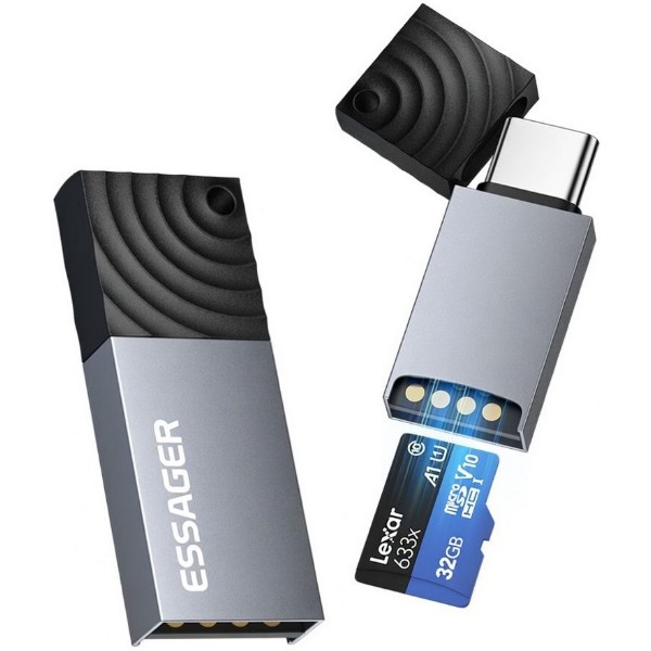 Фото - Кардрідер Essager Type-C 2-in-1 TF/Micro SD (EDKTF-QW0G-P)