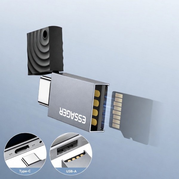 Фото - Кардрідер Essager Type-C 2-in-1 TF/Micro SD (EDKTF-QW0G-P)