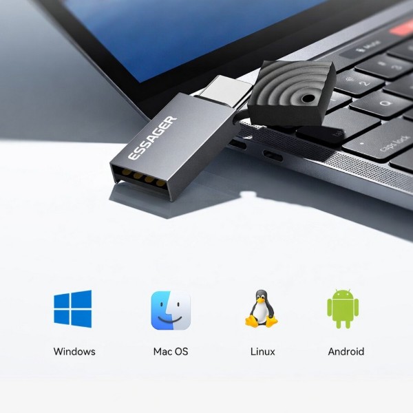 Фото - Кардрідер Essager Type-C 2-in-1 TF/Micro SD (EDKTF-QW0G-P)