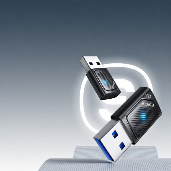 Фото - Адаптер мережі Bluetooth USB Essager Freedom Bluetooth 5.4 Black (EBT54-JH01-P)