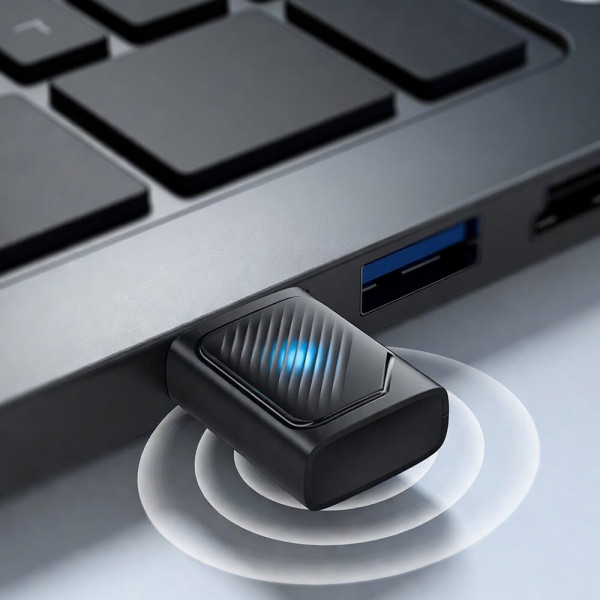 Фото - Адаптер мережі Bluetooth USB Essager Freedom Bluetooth 5.4 Black (EBT54-JH01-P)