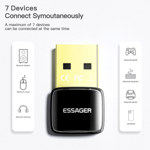 Фото - Адаптер сети Bluetooth USB Essager Starlord USB Bluetooth 5.0 Adapter Black (EBT50-XJ01-Z)