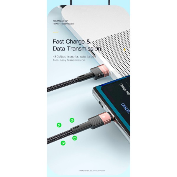 Фото - Кабель Essager Star 7A Type-C USB Cable 0.5m Black (EXCT-XCB01)