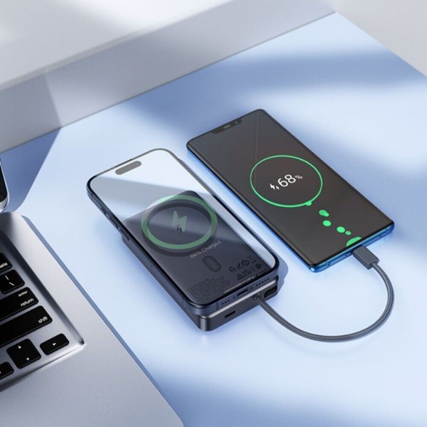 Фото - Батарея мобільна HOCO Q44 Origen Dual PD20W Magnetic +Type-C 10000 mAh Metal Gray (714983)