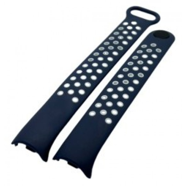 Фото - Ремінець для фітнес-браслета BeCover Vents Style for Xiaomi Mi Smart Band 9 Blue-White (711987)