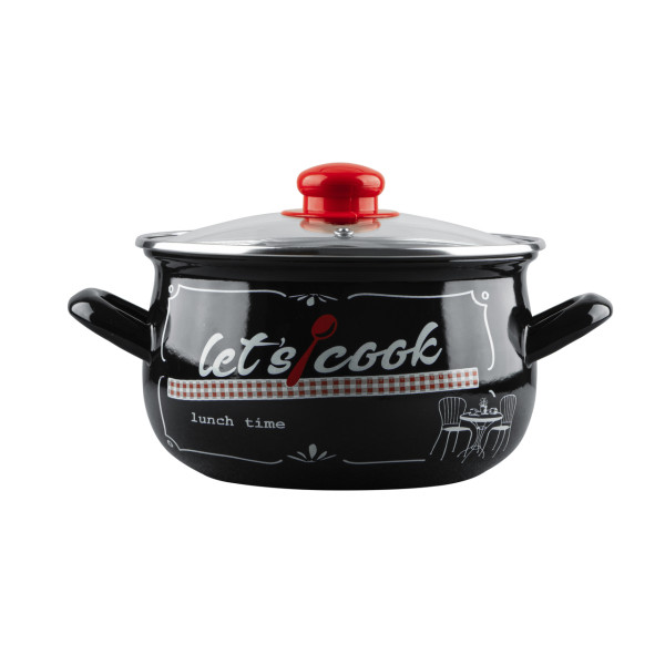 Фото - Кастрюля Gusto Lets Cook Black 18 см 3.1 л (GT-T-118-LCB)