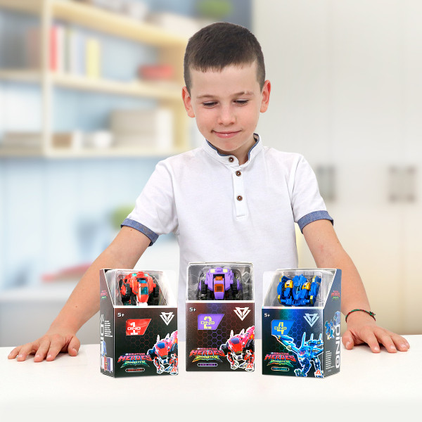 Фото - Тварина-трансформер Dinoster ЧЕРВОНИЙ РАПТОР-БОТ (бокс для зберігання) (EU580840-1)