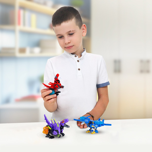 Фото - Тварина-трансформер Dinoster ЧЕРВОНИЙ РАПТОР-БОТ (бокс для зберігання) (EU580840-1)