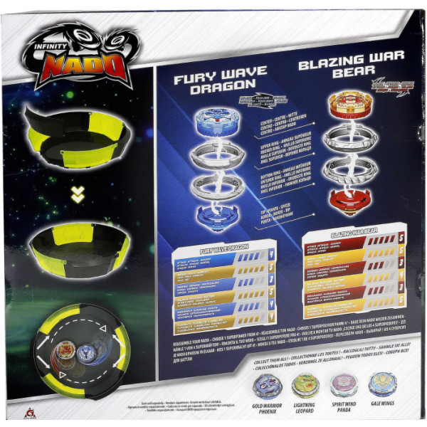 Фото - Дзига Auldey Набір Infinity Nado VI Proskill Battle Set Лютий Дракон і Палаючий Бойовий Ведмідь (Fury Wave Dragon vs Blazing War Bear) (EU654281)