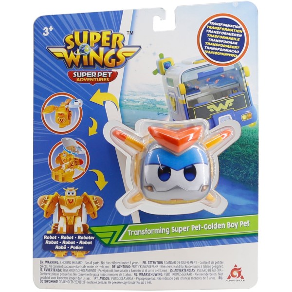 Фото - Робот-трансформер Super Wings Transforming Super Pet Золотой Мальчик любимец (EU770644)
