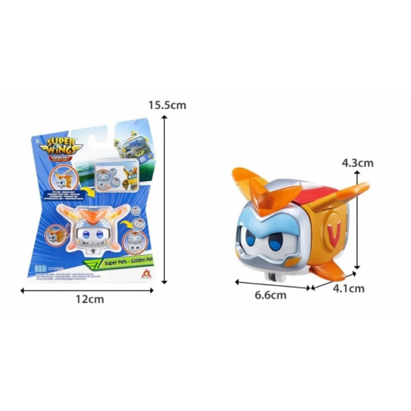 Фото - Колекційна фігурка Super Wings Super Pet Golden Boy pet (EU770431)