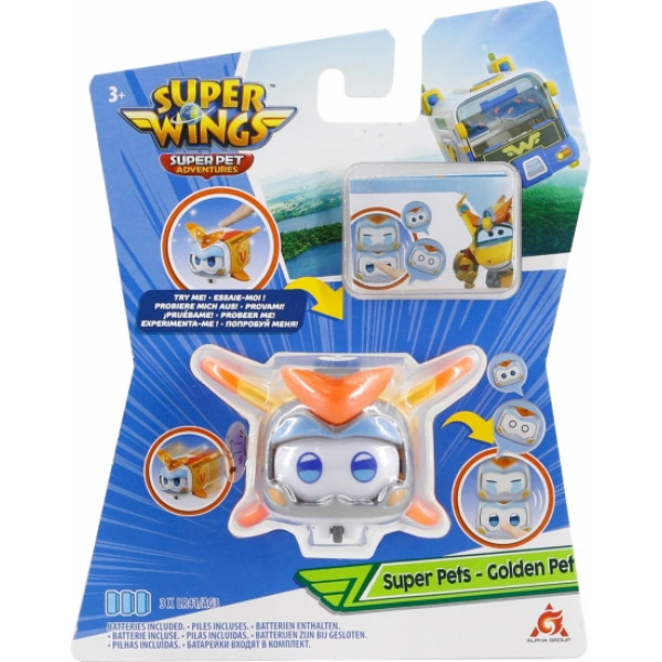 Фото - Колекційна фігурка Super Wings Super Pet Golden Boy pet (EU770431)