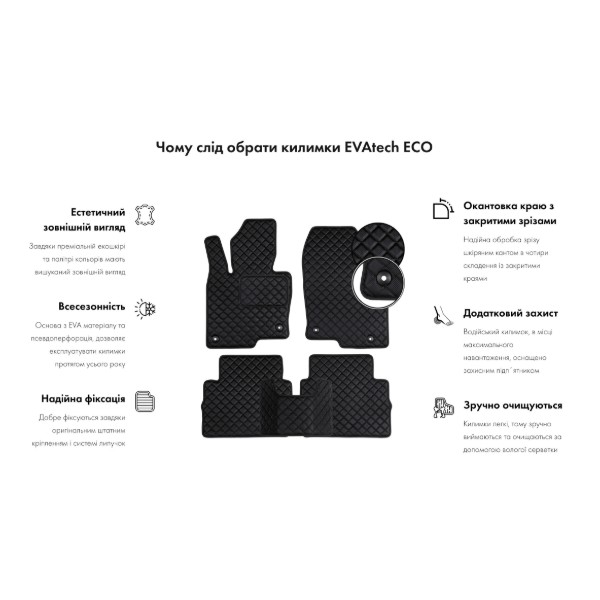 Фото - Коврики из экокожи в салон авто передние EVAtech для CX-5 (KF) Mazda 2016-2021 2 поколение SUV USA MZ1627AE2VL4BBB