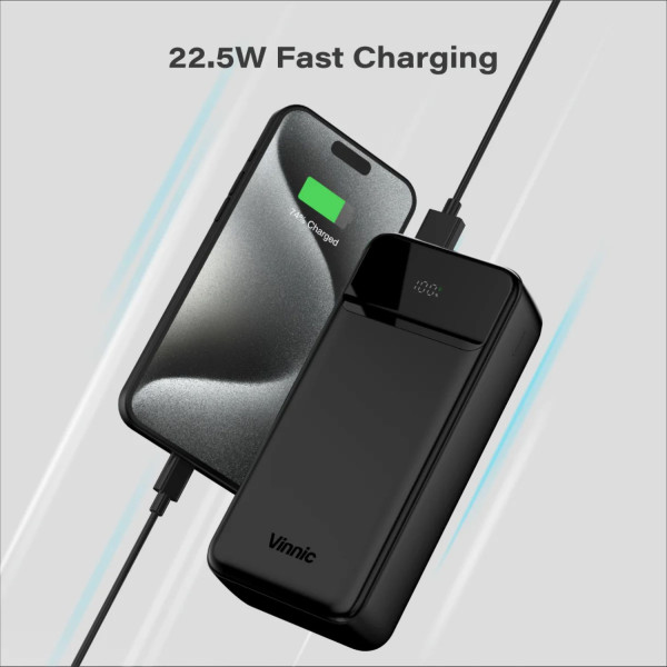 Фото - Батарея мобильная Vinnic EVEREST 3 Fast Charge 30000mah 22.5W black (4898338024579)