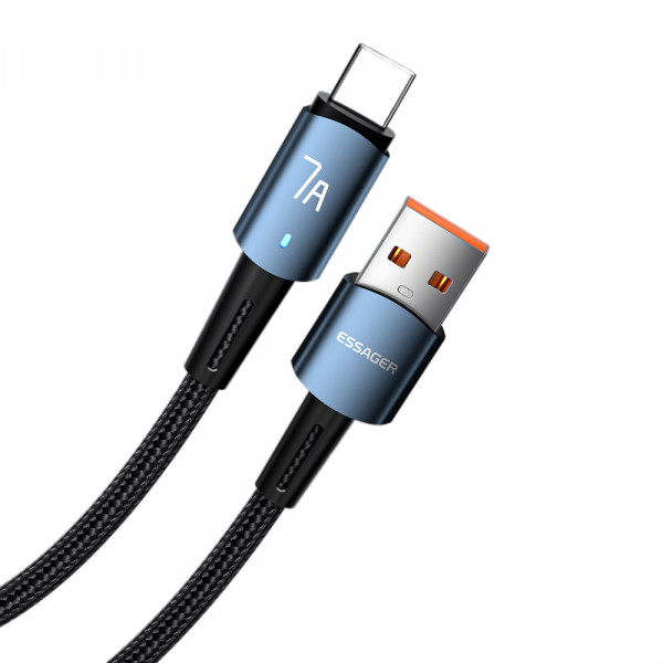Фото - Кабель синхронізації даних Essager Type-C 7A USB 1m Blue (EXC7A-CG03-P)