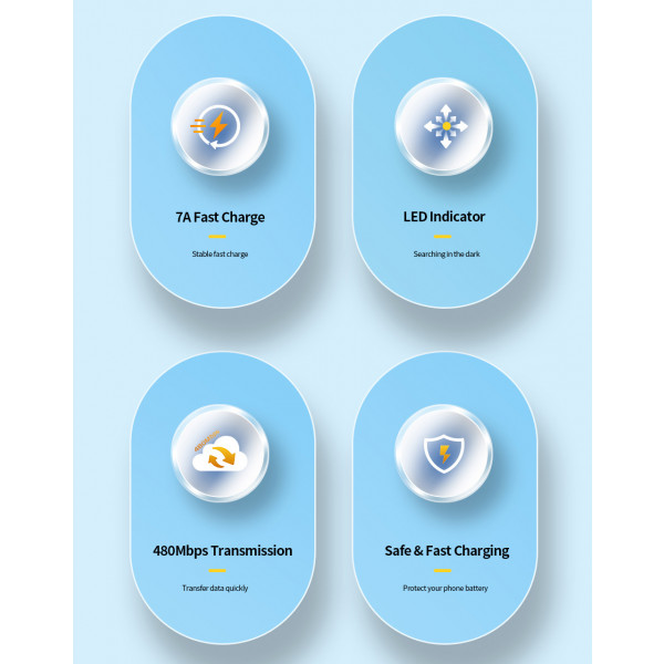 Фото - Кабель Essager Sunset Type-C 7A USB 2m Blue (EXC7A-CGA03-P)