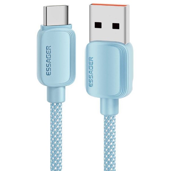 Фото - Кабель Essager Breeze USB Cable USB-A to Type C 1M Blue 100W (EXC7A-WL03-P)