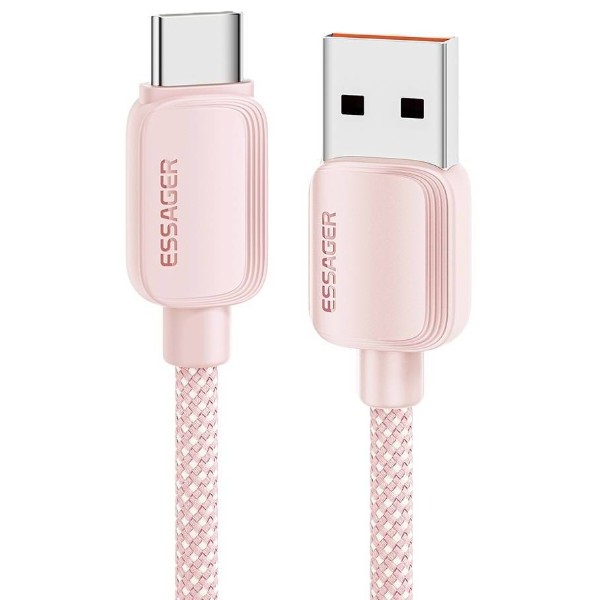 Фото - Кабель Essager Breeze USB Cable USB-A to Type C 1M Pink 100W (EXC7A-WL04-P)
