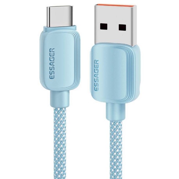 Фото - Кабель Essager Breeze USB Cable USB-A to Type C 2m Blue 100W (EXC7A-WLA03-P)