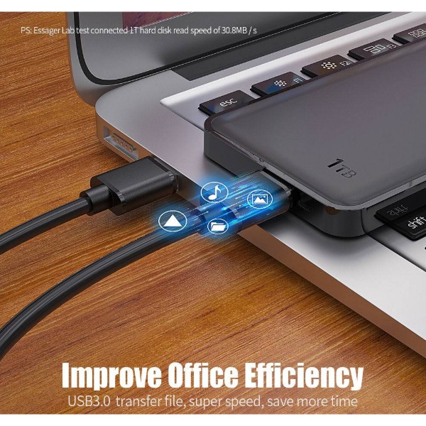 Фото - Кабель USB type A - USB type A Essager USB Extension Cable USB 3.0 Male to Male 5Gbps speed 2M Black (EXCAA-YTD01)