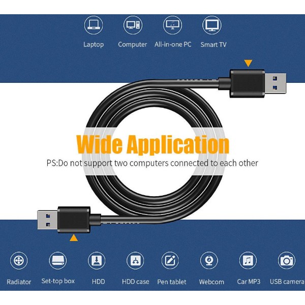 Фото - Кабель USB type A - USB type A Essager USB Extension Cable USB 3.0 Male to Male 5Gbps speed 2M Black (EXCAA-YTD01)