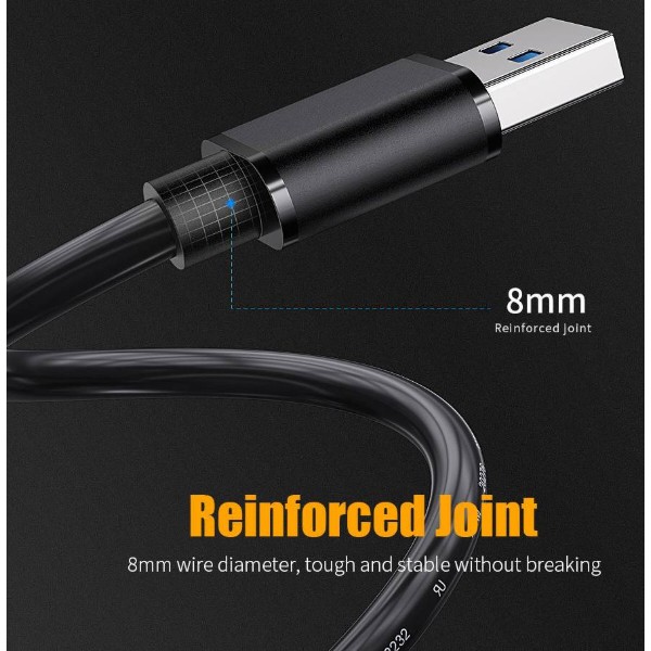 Фото - Кабель USB type A - USB type A Essager USB Extension Cable USB 3.0 Male to Male 5Gbps speed 2M Black (EXCAA-YTD01)