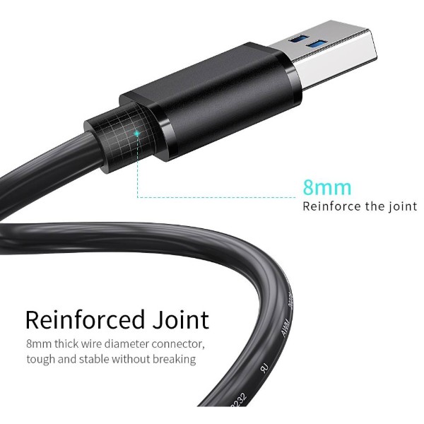 Фото - Кабель USB type A - USB type A Essager USB Extension Cable USB 3.0 Male to Female 2M (EXCAM-YTC01)