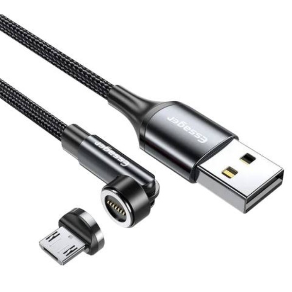 Фото - Кабель Essager Victron 540 Rotate Magnetic USB Cable Micro 1M Black (EXCCXM-WC0G)