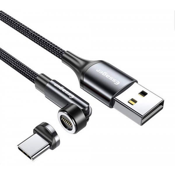 Фото - Кабель синхронізації даних Essager Victron 540 Rotate Magnetic USB TypeC 1m Black (EXCCXT-WC0G)