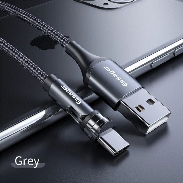 Фото - Кабель синхронізації даних Essager Victron 540 Rotate Magnetic USB TypeC 1m Black (EXCCXT-WC0G)