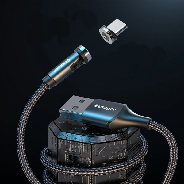 Фото - Кабель синхронізації даних Essager Victron 540 Rotate Magnetic USB TypeC 1m Black (EXCCXT-WC0G)