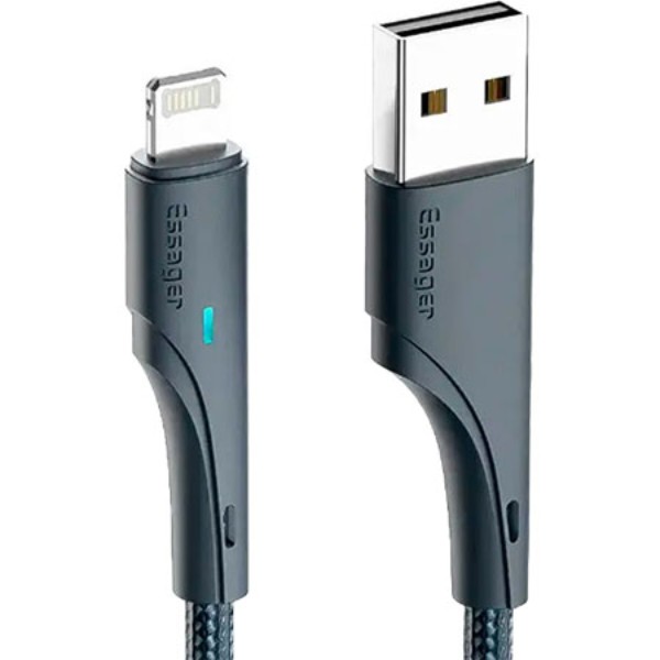 Фото - Кабель Essager Rousseau 3A Fast Charging USB Lightning Cable 2m Black (EXCL-LSA01)