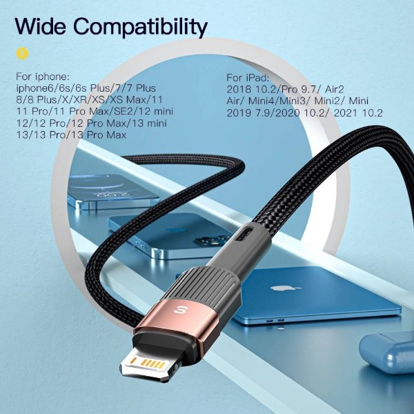 Фото - Кабель Essager Star 6A Lightning USB 1m Blue (EXCL-XC03)