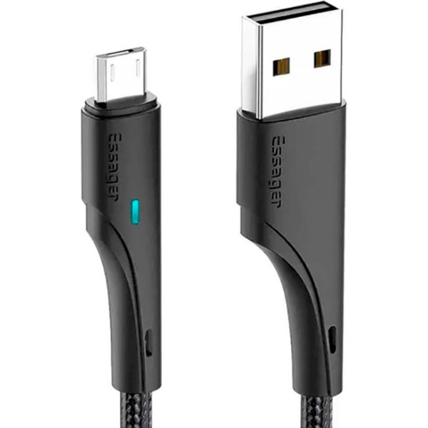 Фото - Кабель Essager Rousseau 3A Fast Charging USB Micro Cable 0.25m Black (EXCM-LSB01)