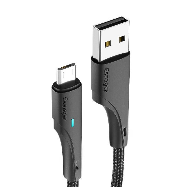 Фото - Кабель Essager Rousseau 3A Fast Charging USB Micro 2.4A 3m Black (EXCM-LSC01)