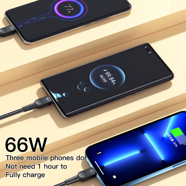 Фото - Кабель Essager Swift 3-in-1 USB Cable 66W Micro+ Type C + Lightning 1.2m Black (EXCMTL-XJ01)