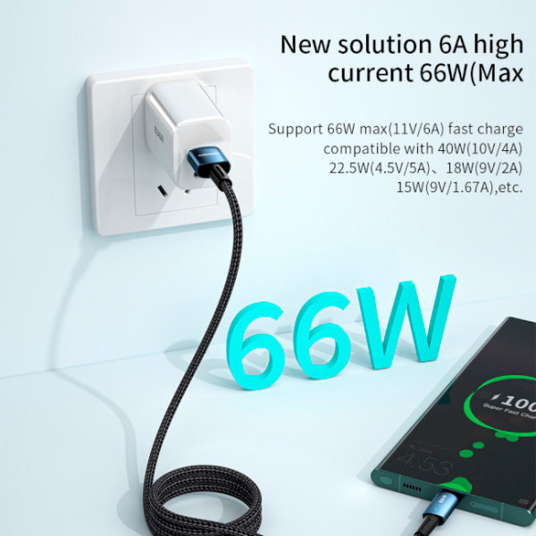 Фото - Кабель синхронізації даних Essager Sunset Type-C 6A USB 0.5m (EXCT-CGB01)