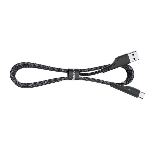 Фото - Кабель Essager Rousseau 3A Fast Charging USB Type C Cable 2m Black (EXCT-LSA01)