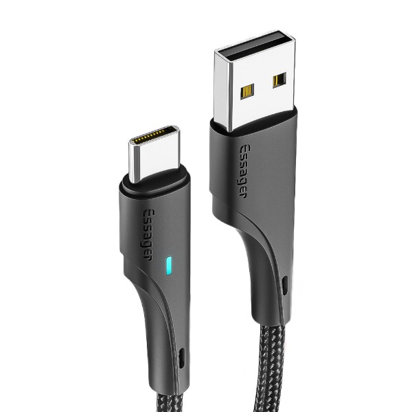 Фото - Кабель Essager Rousseau 3A Fast Charging USB Type C Cable 3m Black (EXCT-LSC01)