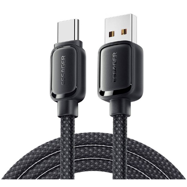 Фото - Кабель Essager Jelly Bean Type-A-Type-C 7A fully compatible magnetic data cable 1M Black (EXCT-TD01-P)