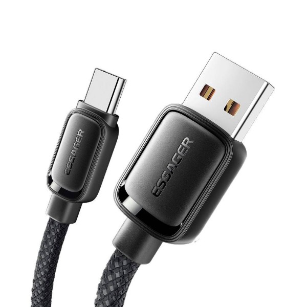 Фото - Кабель Essager Jelly Bean Type-A-Type-C 7A fully compatible magnetic data cable 1M Black (EXCT-TD01-P)