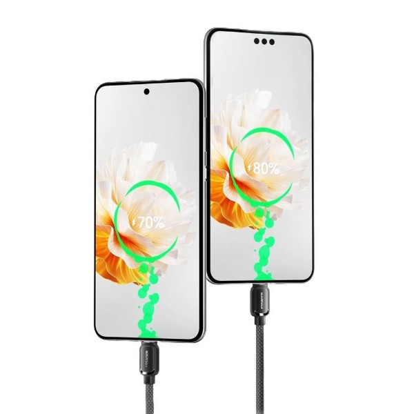 Фото - Кабель Essager Jelly Bean Type-A-Type-C 7A fully compatible magnetic data cable 1M Black (EXCT-TD01-P)