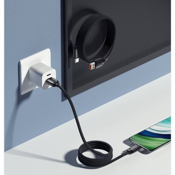 Фото - Кабель Essager Jelly Bean Type-A-Type-C 7A fully compatible magnetic data cable 1M Black (EXCT-TD01-P)