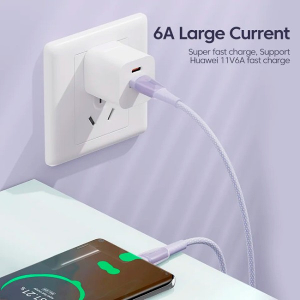 Фото - Кабель Essager Rainbow USB A to Type-C 100W Fast Charging USB Cable 3m White (EXCT1-CHC02)