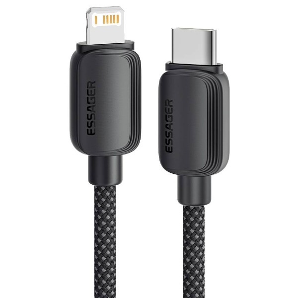 Фото - Кабель Essager Breeze USB Cable USB-C to Ligthning 1M Black 20W (EXCTL-WL01-P)