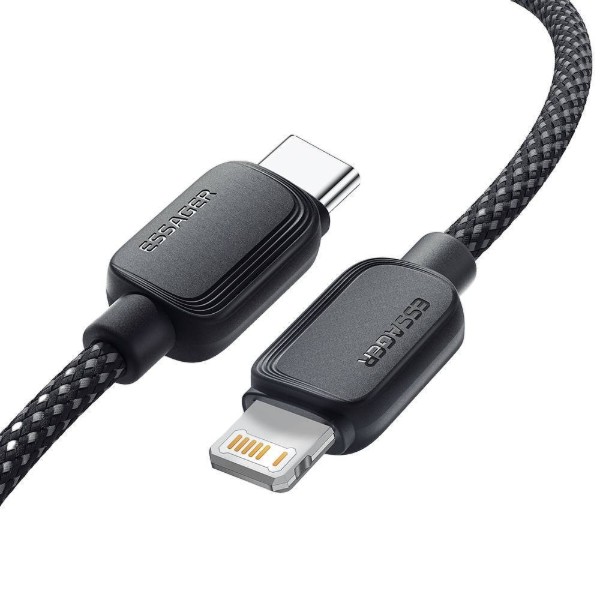 Фото - Кабель Essager Breeze USB Cable USB-C to Ligthning 1M Black 20W (EXCTL-WL01-P)
