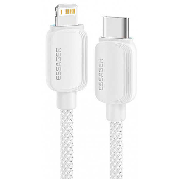 Фото - Кабель синхронізації даних Essager Breeze USB Cable USB-C to Ligthning 1M White 20W (EXCTL-WL02-P)